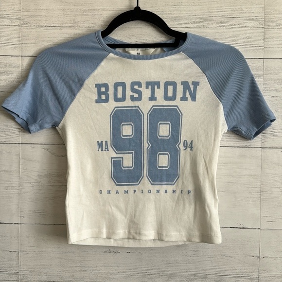 H&M Ribbed Cotton Jersey Crop T-shirt | SIZE 16/18 - Picture 1 of 5